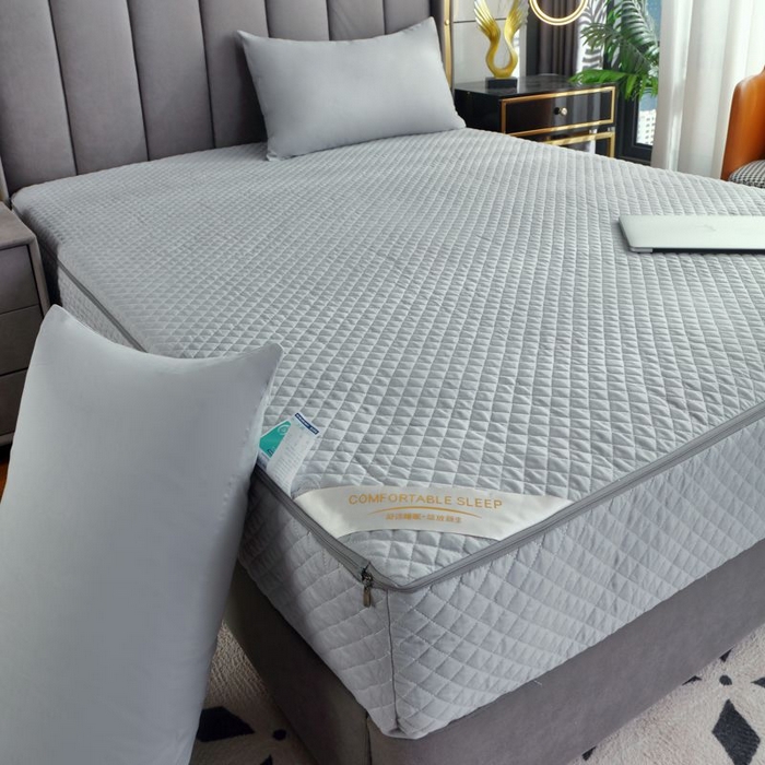 91家纺网 家纺一手货源 找家纺 衿成家纺 2025新品清雅全棉六面全包床笠 全棉六包清雅灰