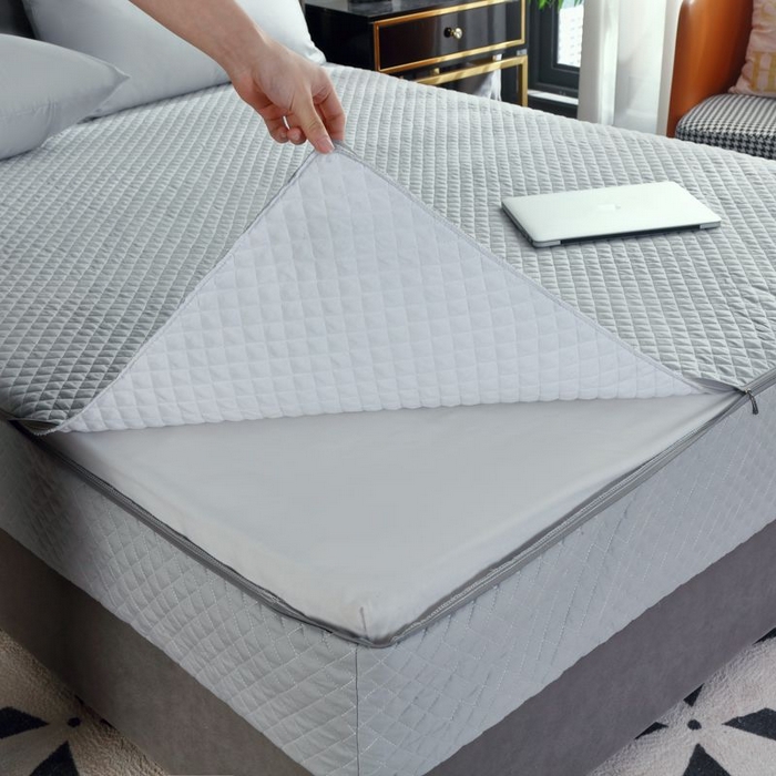 91家纺网 家纺一手货源 找家纺 衿成家纺 2025新品清雅全棉六面全包床笠 全棉六包清雅灰