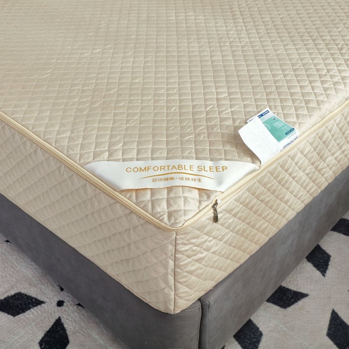 91家纺网 家纺一手货源 找家纺 衿成家纺 2025新品清雅全棉六面全包床笠 全棉六包清雅驼