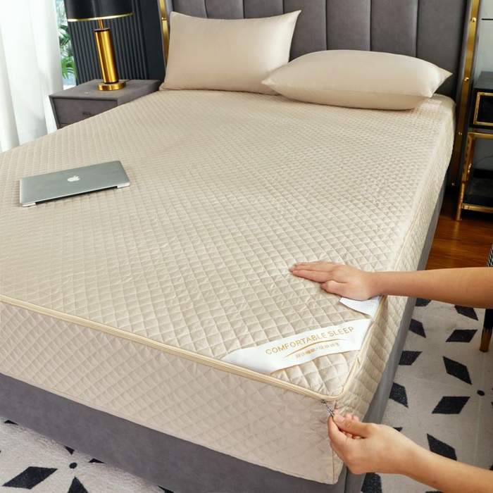 91家纺网 家纺一手货源 找家纺 衿成家纺 2025新品清雅全棉六面全包床笠 全棉六包清雅驼