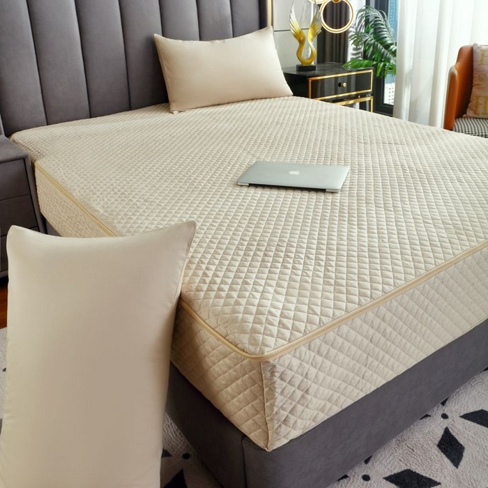 91家纺网 家纺一手货源 找家纺 衿成家纺 2025新品清雅全棉六面全包床笠 全棉六包清雅驼