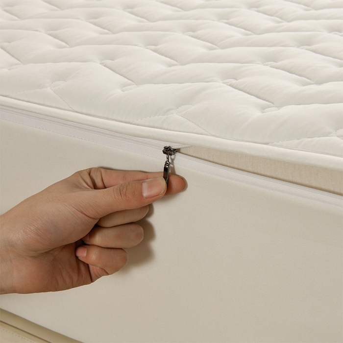 91家纺网 家纺一手货源 找家纺 衿成家纺 2025新款磨毛夹棉全包防水床笠 六面防水白