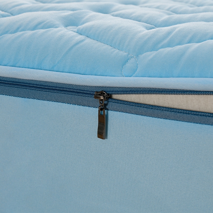 91家纺网 家纺一手货源 找家纺 衿成家纺 2025新款磨毛夹棉全包防水床笠 六面防水天蓝