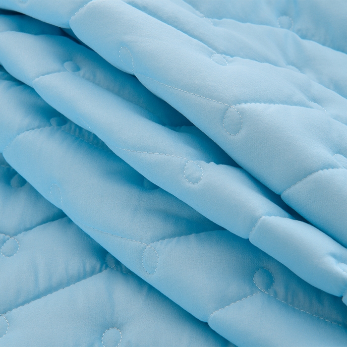 91家纺网 家纺一手货源 找家纺 衿成家纺 2025新款磨毛夹棉全包防水床笠 六面防水天蓝