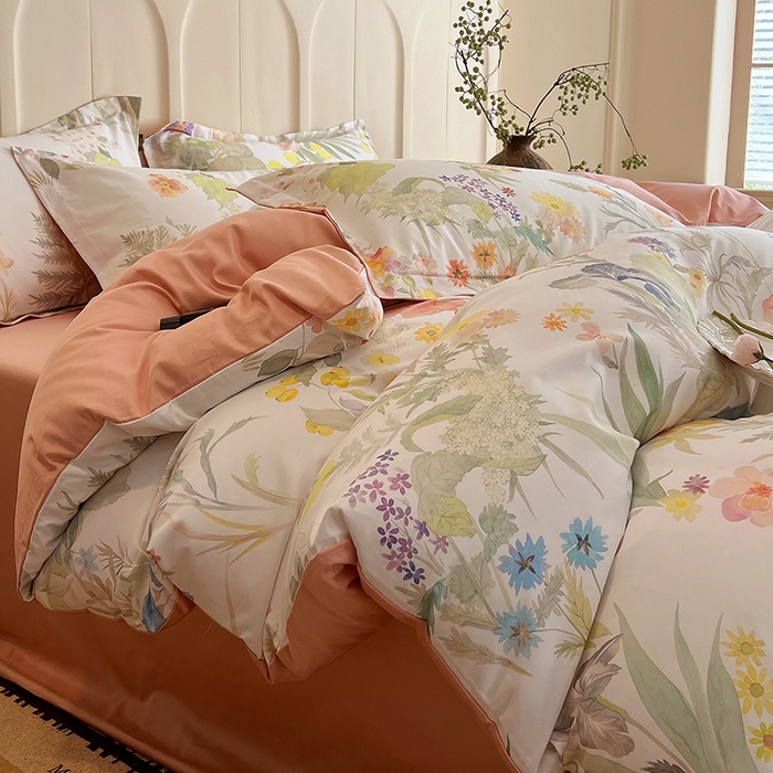 91家纺网 家纺一手货源 找家纺 悦织湾家纺 2025爆款上新【全棉60S长绒棉】100%全棉60S长绒棉四件套纯棉印花床上用品34件套轻奢北欧公主风 山城之恋