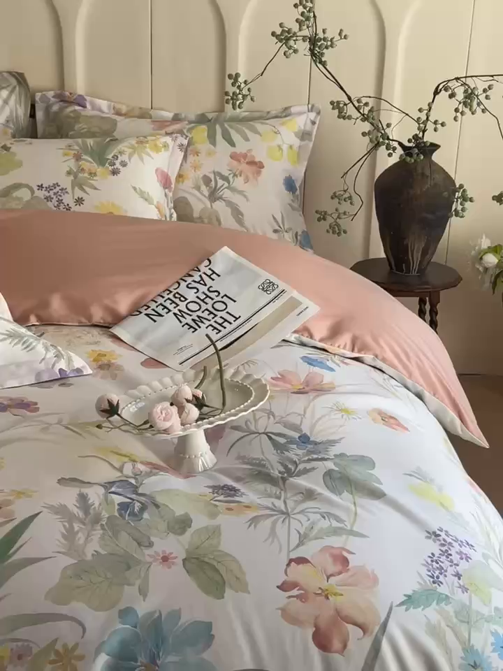 91家纺网 家纺一手货源 找家纺 悦织湾家纺 2025爆款上新【全棉60S长绒棉】100%全棉60S长绒棉四件套纯棉印花床上用品34件套轻奢北欧公主风 山城之恋