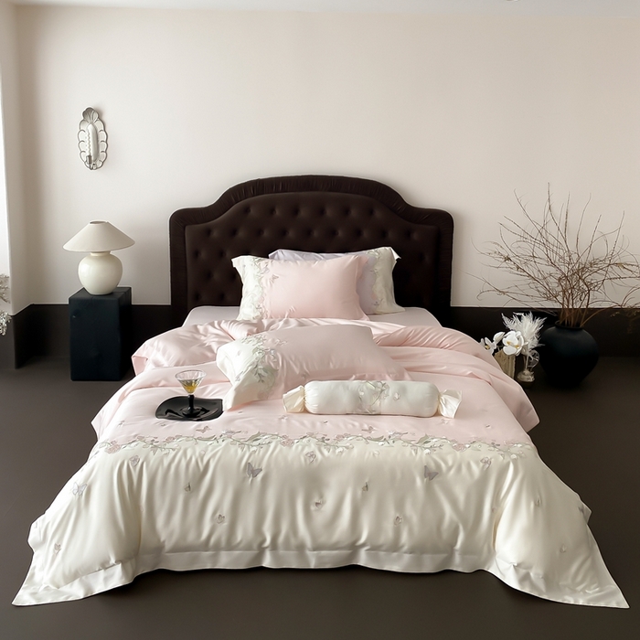 91家纺网 家纺一手货源 找家纺 （总）佳汐蓝家纺 2025春夏新款铃兰花颂 百支贡缎 四件套