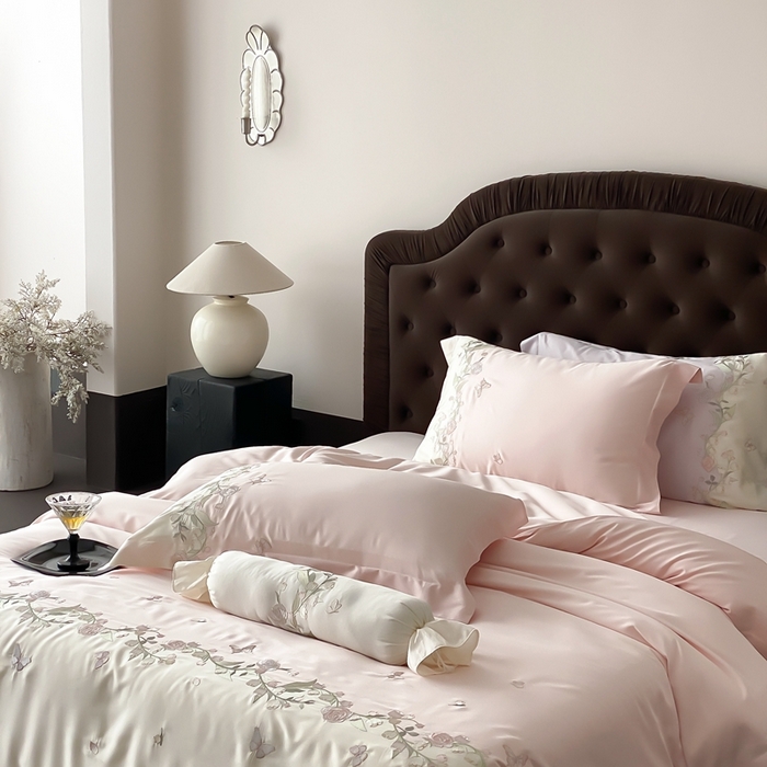 91家纺网 家纺一手货源 找家纺 （总）佳汐蓝家纺 2025春夏新款铃兰花颂 百支贡缎 四件套