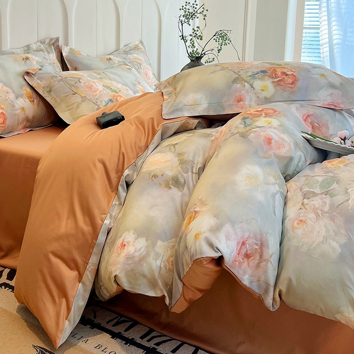 91家纺网 家纺一手货源 找家纺 悦织湾家纺 2025爆款上新【全棉60S长绒棉】100%全棉60S长绒棉四件套纯棉印花床上用品34件套轻奢北欧公主风 仲夏之夜