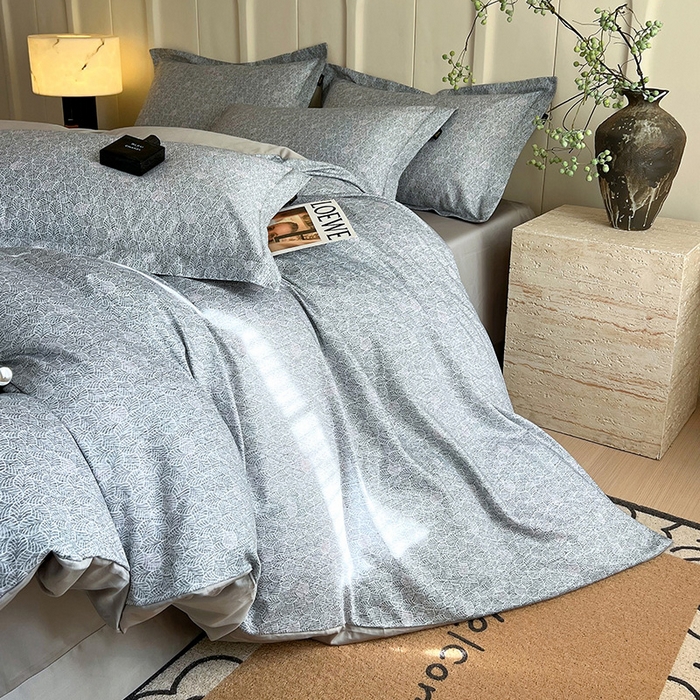 91家纺网 家纺一手货源 找家纺 悦织湾家纺 2025爆款上新【全棉60S长绒棉】100%全棉60S长绒棉四件套纯棉印花床上用品34件套轻奢北欧公主风 沐雁-绿