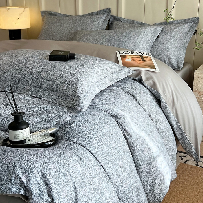 91家纺网 家纺一手货源 找家纺 悦织湾家纺 2025爆款上新【全棉60S长绒棉】100%全棉60S长绒棉四件套纯棉印花床上用品34件套轻奢北欧公主风 沐雁-绿