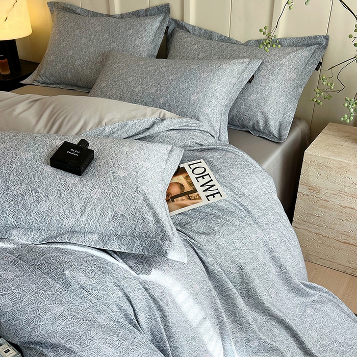 91家纺网 家纺一手货源 找家纺 悦织湾家纺 2025爆款上新【全棉60S长绒棉】100%全棉60S长绒棉四件套纯棉印花床上用品34件套轻奢北欧公主风 沐雁-绿