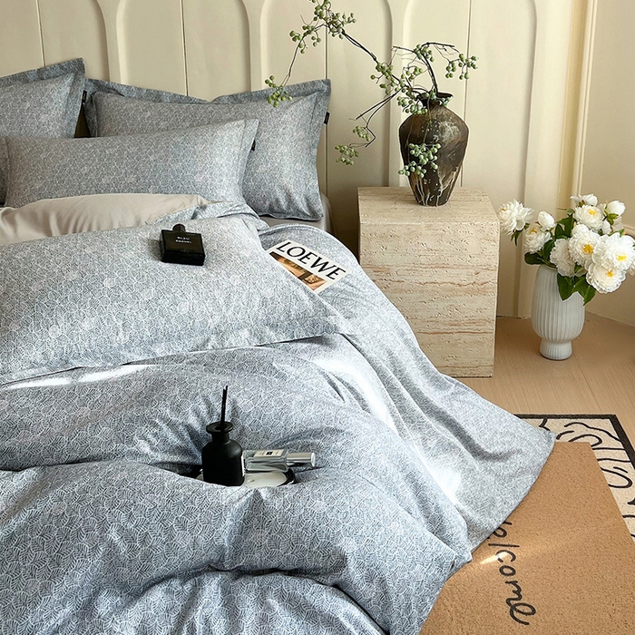 91家纺网 家纺一手货源 找家纺 悦织湾家纺 2025爆款上新【全棉60S长绒棉】100%全棉60S长绒棉四件套纯棉印花床上用品34件套轻奢北欧公主风 沐雁-绿