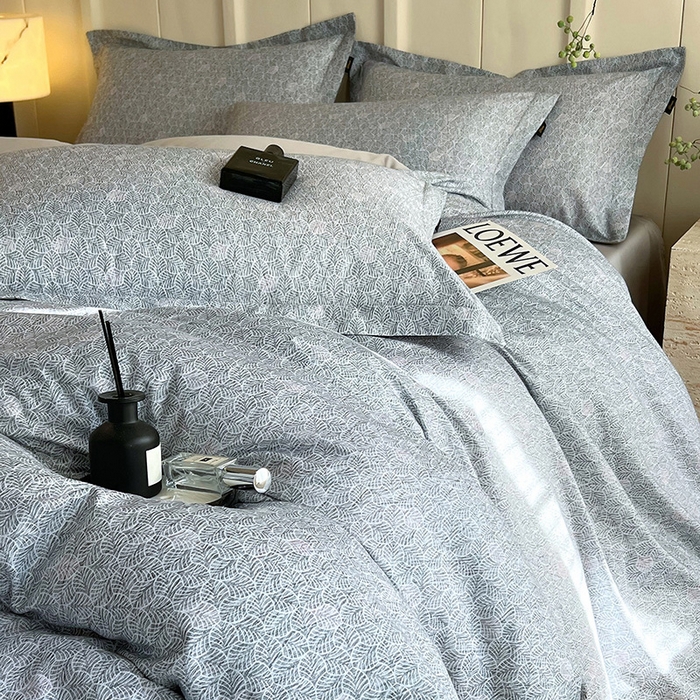 91家纺网 家纺一手货源 找家纺 悦织湾家纺 2025爆款上新【全棉60S长绒棉】100%全棉60S长绒棉四件套纯棉印花床上用品34件套轻奢北欧公主风 沐雁-绿