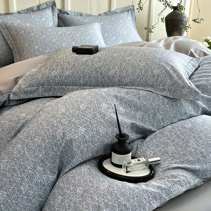 91家纺网 家纺一手货源 找家纺 悦织湾家纺 2025爆款上新【全棉60S长绒棉】100%全棉60S长绒棉四件套纯棉印花床上用品34件套轻奢北欧公主风 沐雁-绿