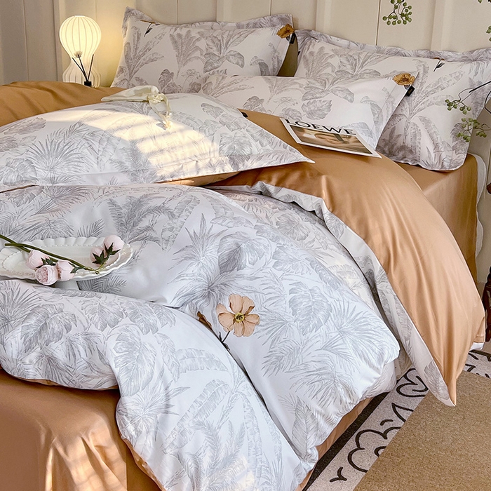 91家纺网 家纺一手货源 找家纺 悦织湾家纺 2025爆款上新【全棉60S长绒棉】100%全棉60S长绒棉四件套纯棉印花床上用品34件套轻奢北欧公主风 雾野山亭