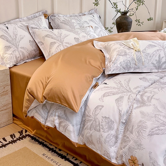 91家纺网 家纺一手货源 找家纺 悦织湾家纺 2025爆款上新【全棉60S长绒棉】100%全棉60S长绒棉四件套纯棉印花床上用品34件套轻奢北欧公主风 雾野山亭