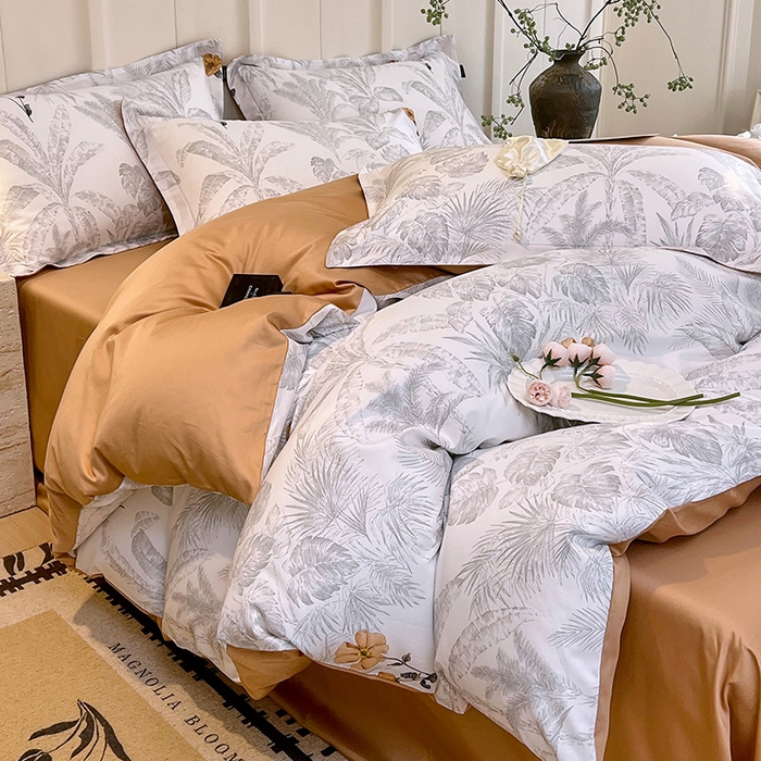 91家纺网 家纺一手货源 找家纺 悦织湾家纺 2025爆款上新【全棉60S长绒棉】100%全棉60S长绒棉四件套纯棉印花床上用品34件套轻奢北欧公主风 雾野山亭