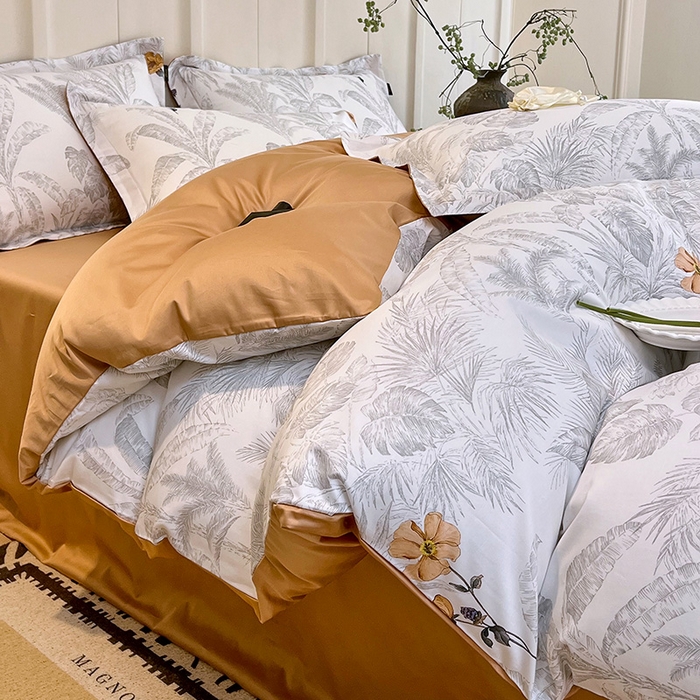 91家纺网 家纺一手货源 找家纺 悦织湾家纺 2025爆款上新【全棉60S长绒棉】100%全棉60S长绒棉四件套纯棉印花床上用品34件套轻奢北欧公主风 雾野山亭