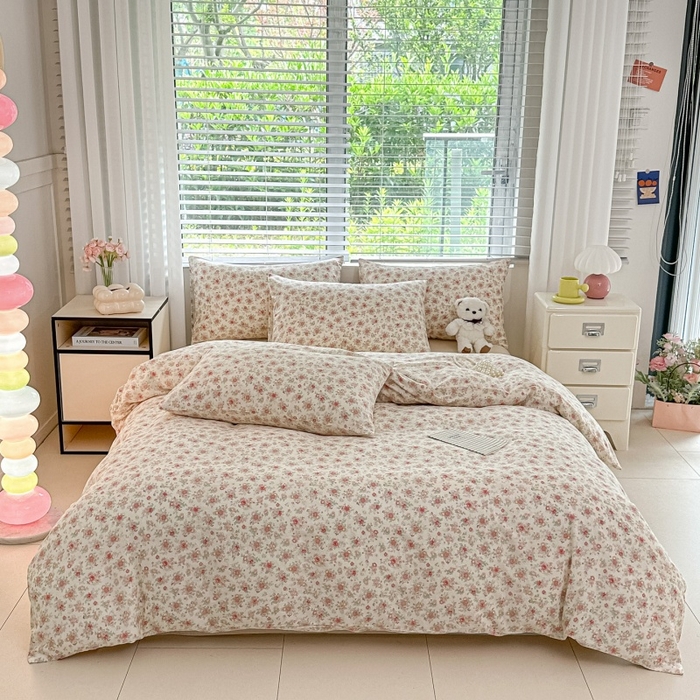 91家纺网 家纺一手货源 找家纺 （总）芙绣家纺2025新款-A类全棉双层纱小清新印花单枕套学生单枕套