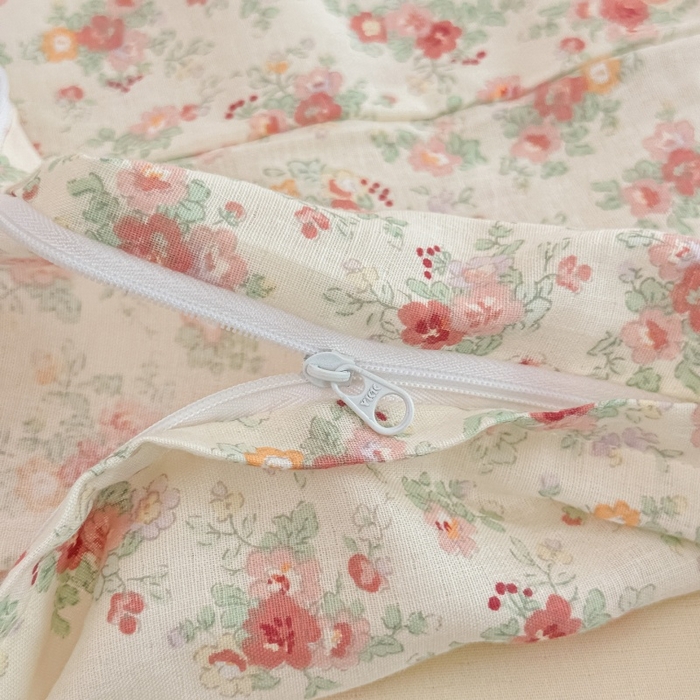 91家纺网 家纺一手货源 找家纺 芙绣家纺2025新款-A类全棉双层纱小清新印花单枕套学生单枕套 春风里