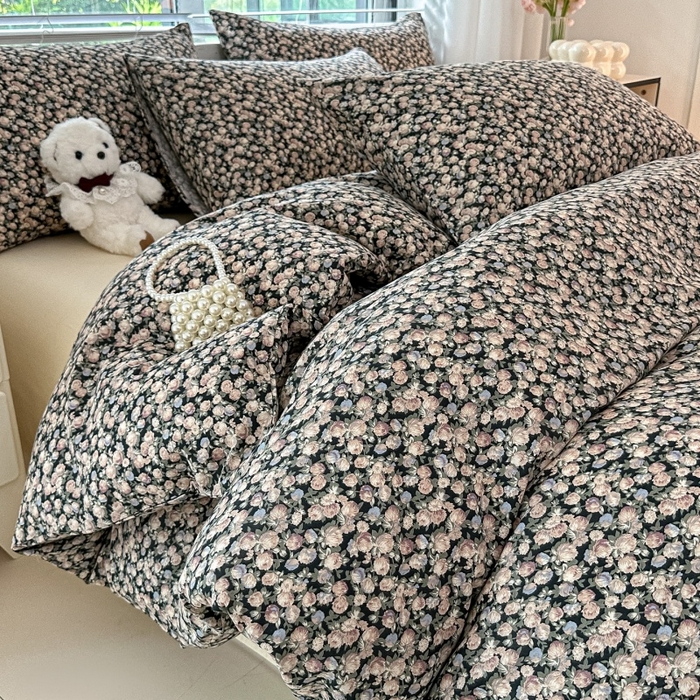 91家纺网 家纺一手货源 找家纺 芙绣家纺2025新款-A类全棉双层纱小清新印花单枕套学生单枕套 繁花似锦