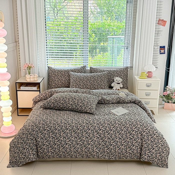 91家纺网 家纺一手货源 找家纺 芙绣家纺2025新款-A类全棉双层纱小清新印花单枕套学生单枕套 繁花似锦