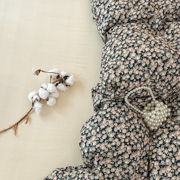 91家纺网 家纺一手货源 找家纺 芙绣家纺2025新款-A类全棉双层纱小清新印花单枕套学生单枕套 繁花似锦