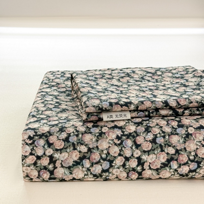 91家纺网 家纺一手货源 找家纺 芙绣家纺2025新款-A类全棉双层纱小清新印花单枕套学生单枕套 繁花似锦