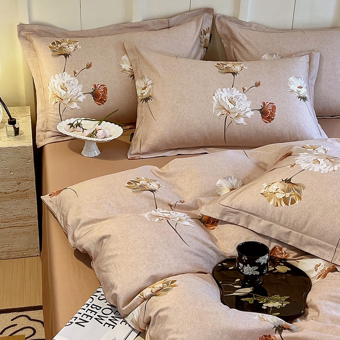 91家纺网 家纺一手货源 找家纺 悦织湾家纺 2025爆款上新【全棉60S长绒棉】100%全棉60S长绒棉四件套纯棉印花床上用品34件套轻奢北欧公主风 倾媛