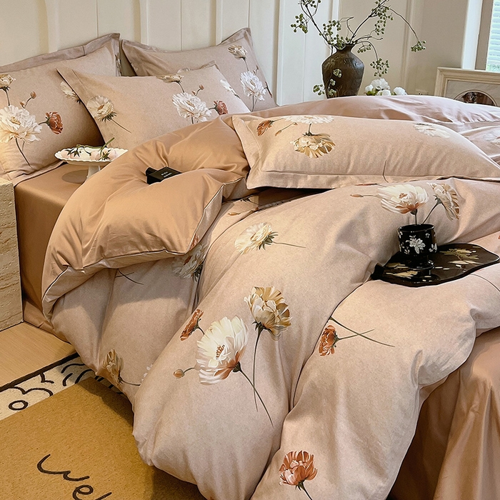 91家纺网 家纺一手货源 找家纺 悦织湾家纺 2025爆款上新【全棉60S长绒棉】100%全棉60S长绒棉四件套纯棉印花床上用品34件套轻奢北欧公主风 倾媛