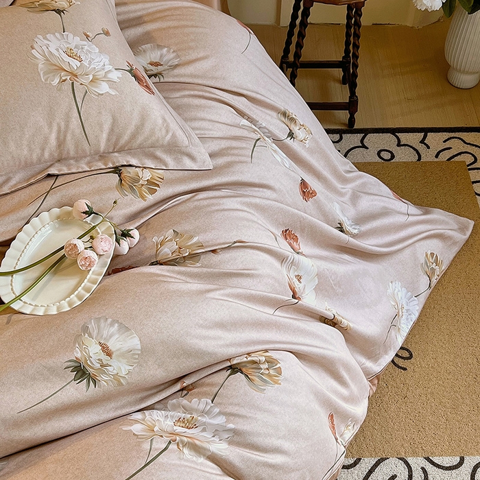 91家纺网 家纺一手货源 找家纺 悦织湾家纺 2025爆款上新【全棉60S长绒棉】100%全棉60S长绒棉四件套纯棉印花床上用品34件套轻奢北欧公主风 倾媛