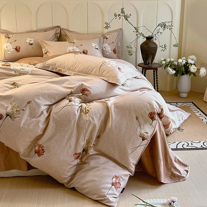 91家纺网 家纺一手货源 找家纺 悦织湾家纺 2025爆款上新【全棉60S长绒棉】100%全棉60S长绒棉四件套纯棉印花床上用品34件套轻奢北欧公主风 倾媛