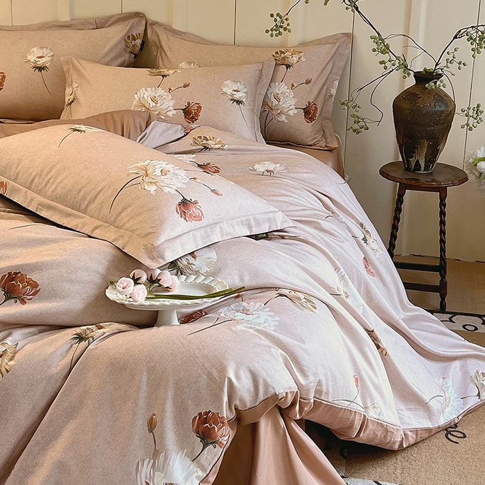 91家纺网 家纺一手货源 找家纺 悦织湾家纺 2025爆款上新【全棉60S长绒棉】100%全棉60S长绒棉四件套纯棉印花床上用品34件套轻奢北欧公主风 倾媛