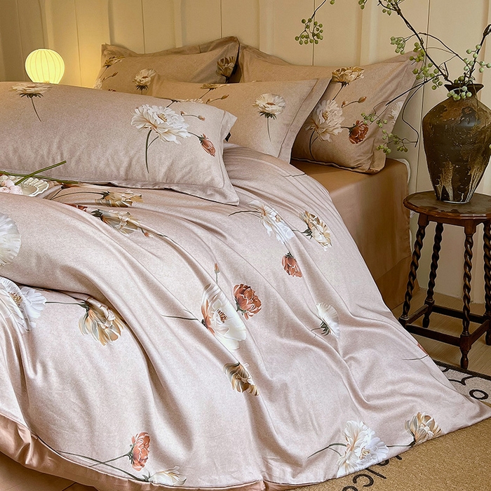 91家纺网 家纺一手货源 找家纺 悦织湾家纺 2025爆款上新【全棉60S长绒棉】100%全棉60S长绒棉四件套纯棉印花床上用品34件套轻奢北欧公主风 倾媛