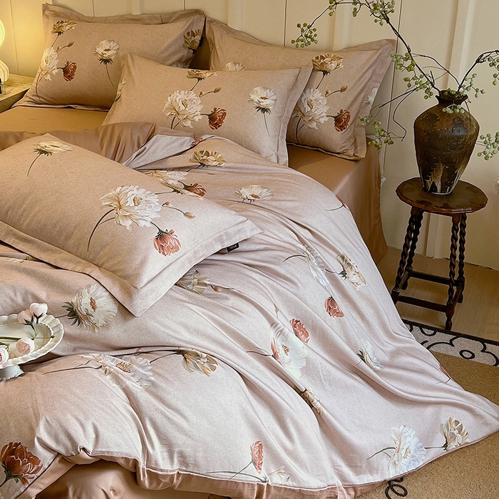 91家纺网 家纺一手货源 找家纺 悦织湾家纺 2025爆款上新【全棉60S长绒棉】100%全棉60S长绒棉四件套纯棉印花床上用品34件套轻奢北欧公主风 倾媛