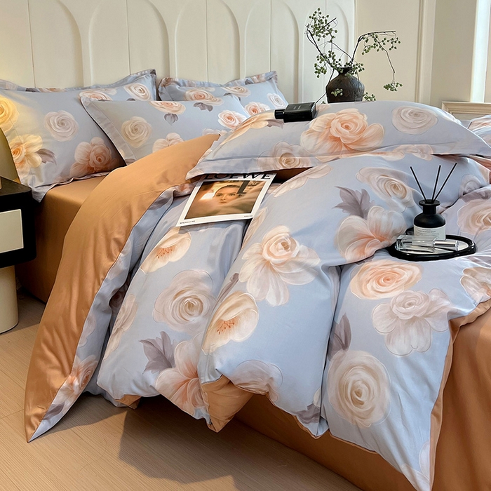 91家纺网 家纺一手货源 找家纺 悦织湾家纺 2025爆款上新【全棉60S长绒棉】100%全棉60S长绒棉四件套纯棉印花床上用品34件套轻奢北欧公主风 漫月