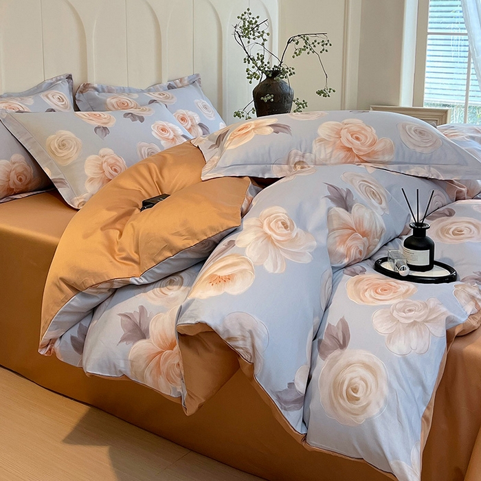 91家纺网 家纺一手货源 找家纺 悦织湾家纺 2025爆款上新【全棉60S长绒棉】100%全棉60S长绒棉四件套纯棉印花床上用品34件套轻奢北欧公主风 漫月