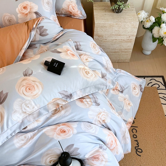 91家纺网 家纺一手货源 找家纺 悦织湾家纺 2025爆款上新【全棉60S长绒棉】100%全棉60S长绒棉四件套纯棉印花床上用品34件套轻奢北欧公主风 漫月