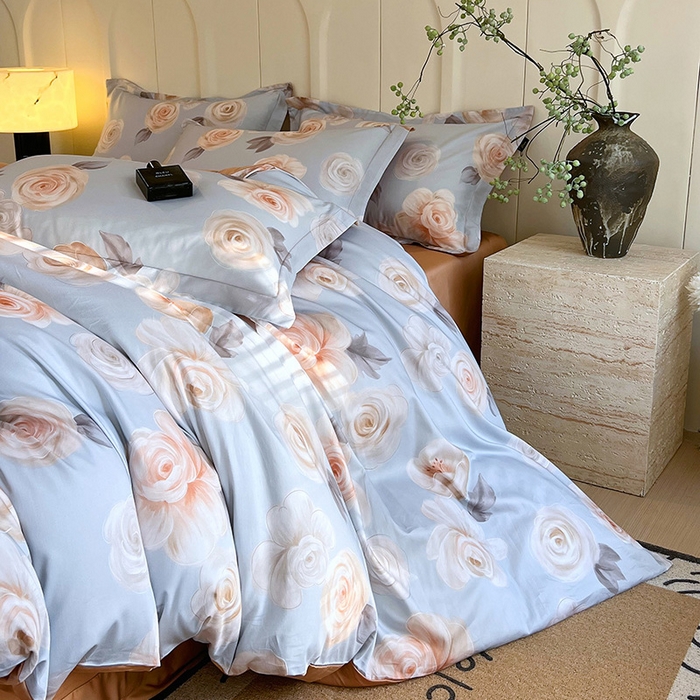 91家纺网 家纺一手货源 找家纺 悦织湾家纺 2025爆款上新【全棉60S长绒棉】100%全棉60S长绒棉四件套纯棉印花床上用品34件套轻奢北欧公主风 漫月