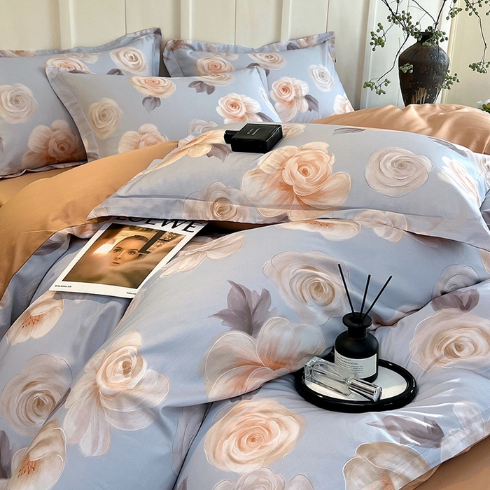 91家纺网 家纺一手货源 找家纺 悦织湾家纺 2025爆款上新【全棉60S长绒棉】100%全棉60S长绒棉四件套纯棉印花床上用品34件套轻奢北欧公主风 漫月