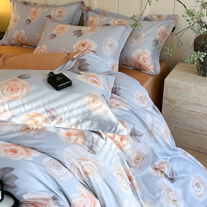 91家纺网 家纺一手货源 找家纺 悦织湾家纺 2025爆款上新【全棉60S长绒棉】100%全棉60S长绒棉四件套纯棉印花床上用品34件套轻奢北欧公主风 漫月