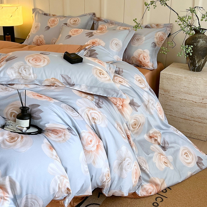 91家纺网 家纺一手货源 找家纺 悦织湾家纺 2025爆款上新【全棉60S长绒棉】100%全棉60S长绒棉四件套纯棉印花床上用品34件套轻奢北欧公主风 漫月