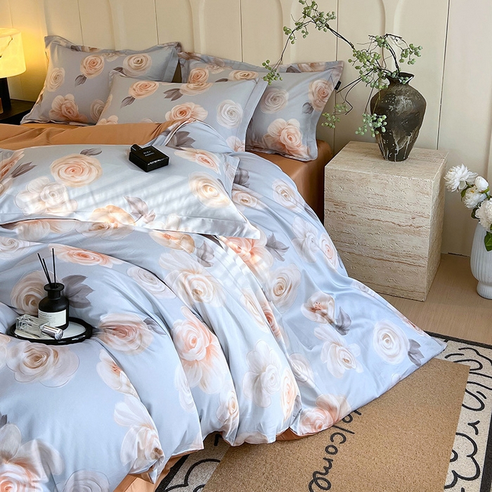 91家纺网 家纺一手货源 找家纺 悦织湾家纺 2025爆款上新【全棉60S长绒棉】100%全棉60S长绒棉四件套纯棉印花床上用品34件套轻奢北欧公主风 漫月