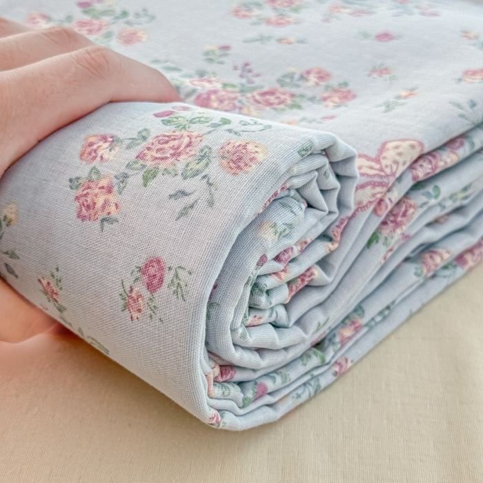 91家纺网 家纺一手货源 找家纺 芙绣家纺2025新款-A类全棉双层纱小清新印花单枕套学生单枕套 蔷薇梦境