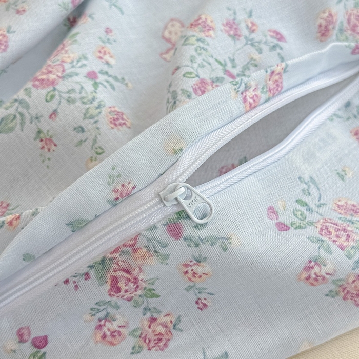 91家纺网 家纺一手货源 找家纺 芙绣家纺2025新款-A类全棉双层纱小清新印花单枕套学生单枕套 蔷薇梦境