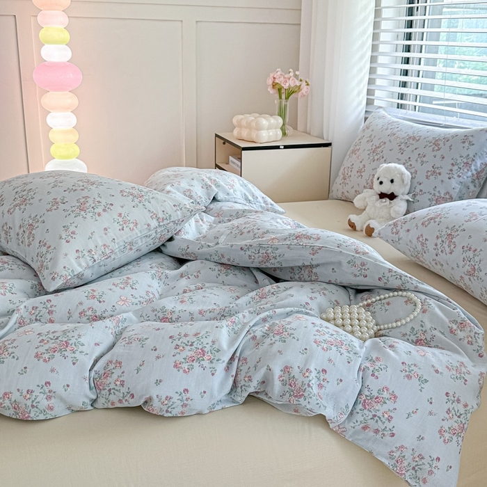 91家纺网 家纺一手货源 找家纺 芙绣家纺2025新款-A类全棉双层纱小清新印花单枕套学生单枕套 蔷薇梦境