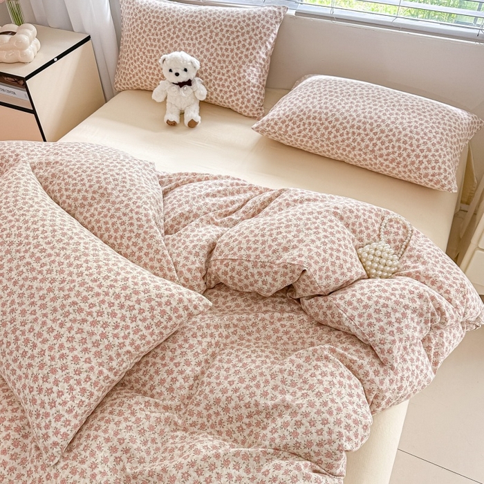 91家纺网 家纺一手货源 找家纺 芙绣家纺2025新款-A类全棉双层纱小清新印花单枕套学生单枕套 十里桃花