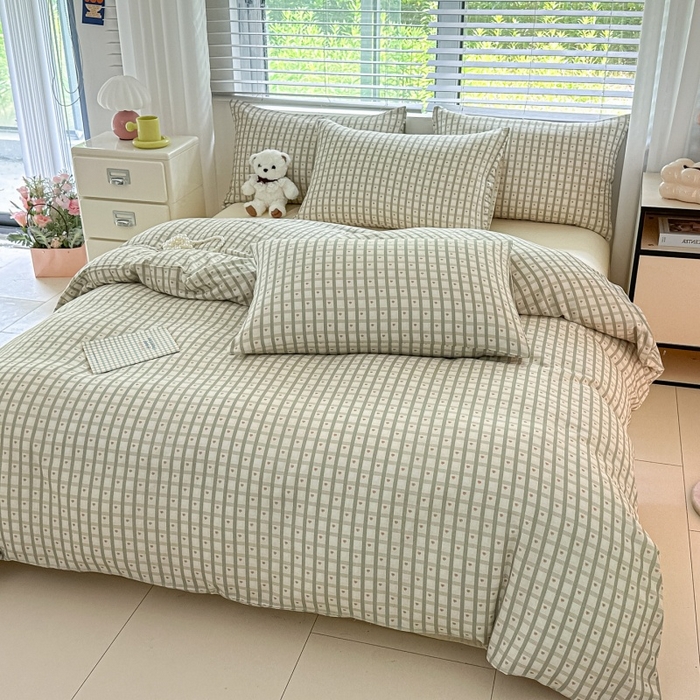 91家纺网 家纺一手货源 找家纺 芙绣家纺2025新款-A类全棉双层纱小清新印花单枕套学生单枕套 甜心格格