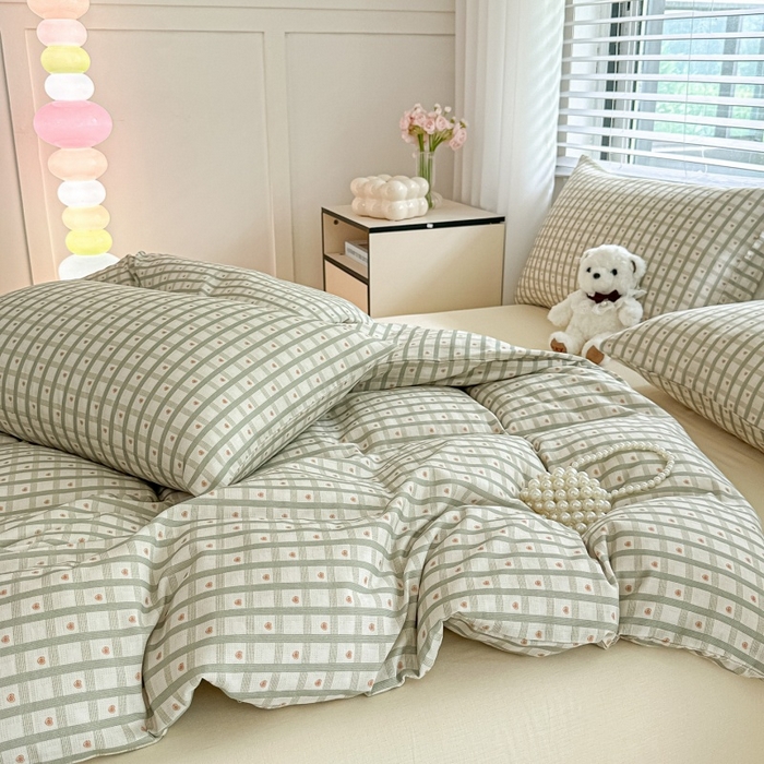 91家纺网 家纺一手货源 找家纺 芙绣家纺2025新款-A类全棉双层纱小清新印花单枕套学生单枕套 甜心格格